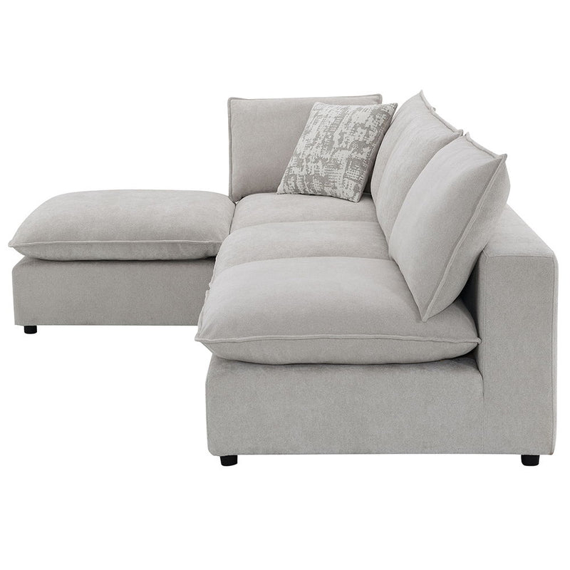 Marisa - Modular Left Facing Loveseat With 2 Pillows - Beige Boucle