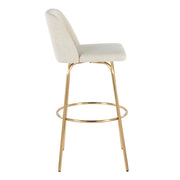 Lumi Source Toriano contemporary fixed height barstool set with swivel and round footrest, shown in a sleek modern design.
