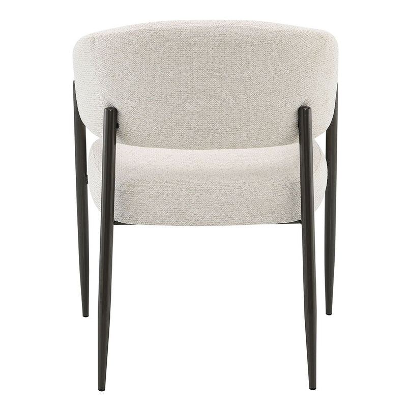 Jirina - Chenille Arm Chair With Metal Legs (Set of 2) - Beige & Black - R&R Furniture Gallery (Fountain Valley, CA)