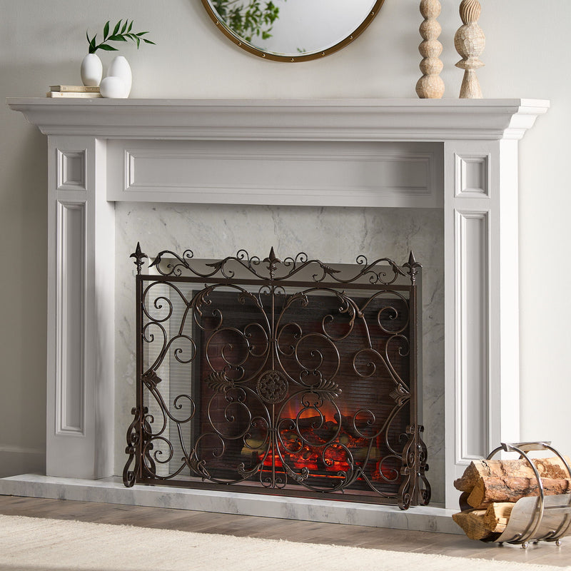 Darcie - Wrought Fireplace Screen, Ornate Design - R&R Furniture Gallery (Fountain Valley, CA)