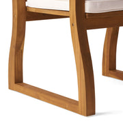 Della - Wood Armchair (Set of 2) Outdoor Dining Chairs - Cream - R&R Furniture Gallery (Fountain Valley, CA)