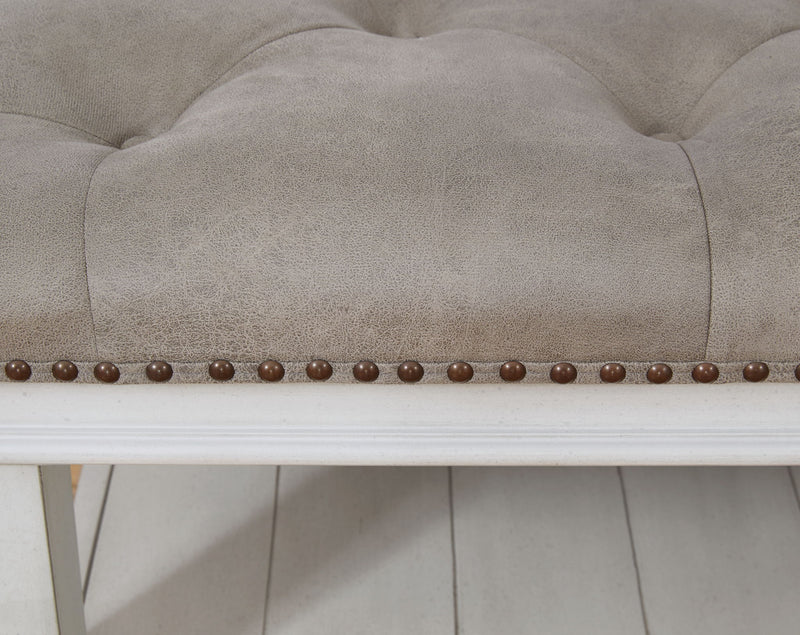 Kanwyn - Uph Ottoman Cocktail Table - Whitewash - R&R Furniture Gallery (Fountain Valley, CA)