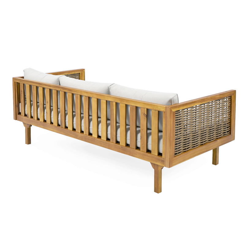 Claremont - 3 Seater Daybed Teak Acacia Wood Water Resistant Cushions - R&R Furniture Gallery (Fountain Valley, CA)