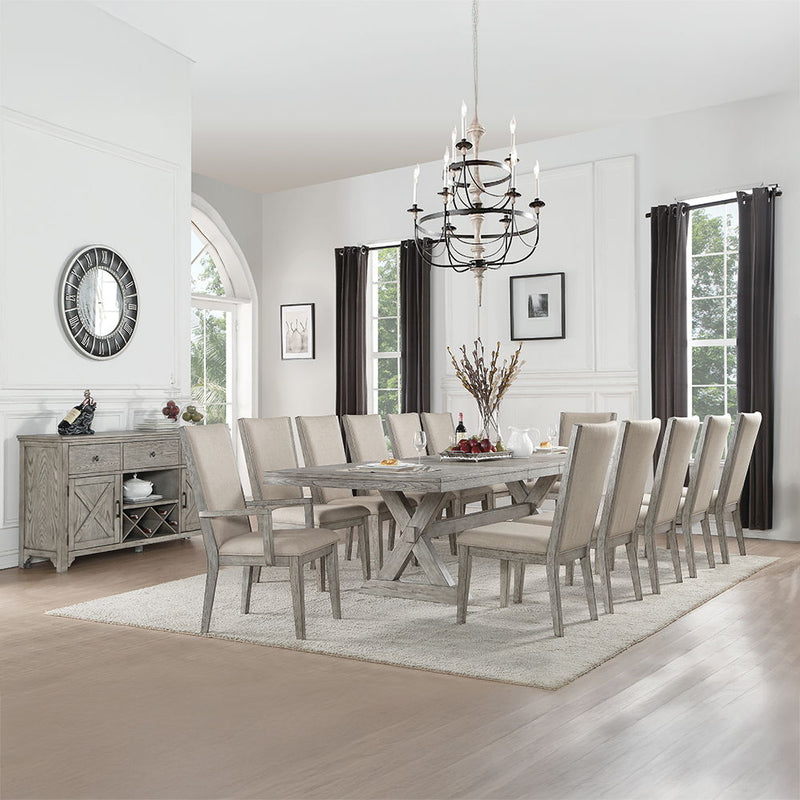 Rocky - Arm Chair (Set of 2) - Fabric & Gray Oak - R&R Furniture Gallery (Fountain Valley, CA)