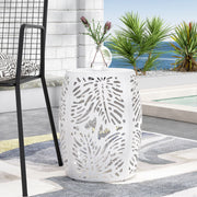 Modern design metal end table by Noble House, large size, featuring a sleek frame and spacious tabletop for living room decor.