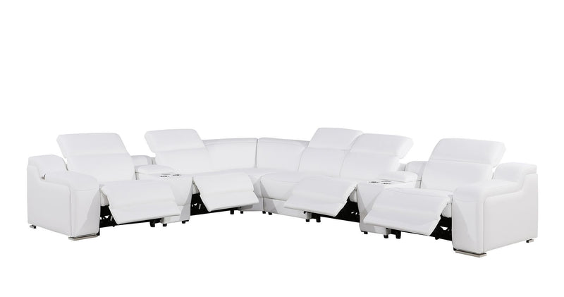 1116 - 8-Piece L-Shaped Sectional Sofa In With 4 Power Recliners & Power Headrests