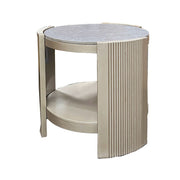 Kasa - End Table - Sintered Stone & Champagne - R&R Furniture Gallery (Fountain Valley, CA)