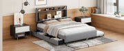 Upholstered Platform Bed With Storage Headboard, Trundle & 2 Drawers And A Set Of Sockets & USB Ports - R&R Furniture Gallery (Fountain Valley, CA)