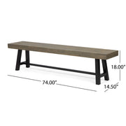 Outdoor Patio Bench - Gray / Rustic Metal - R&R Furniture Gallery (Fountain Valley, CA)