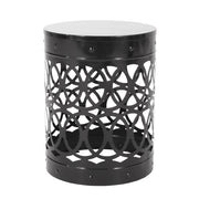 Set of two Noble House Delight powder coated iron end tables with sleek round design and modern finish.