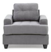 Glory Furniture transitional design armchair with plush upholstery and wooden legs, stylish and comfortable for modern living rooms.