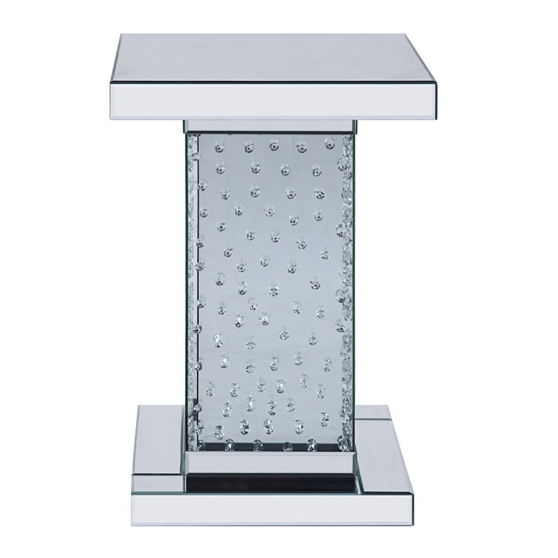 Nysa - 26" End Table - Mirrored & Faux Crystals - R&R Furniture Gallery (Fountain Valley, CA)