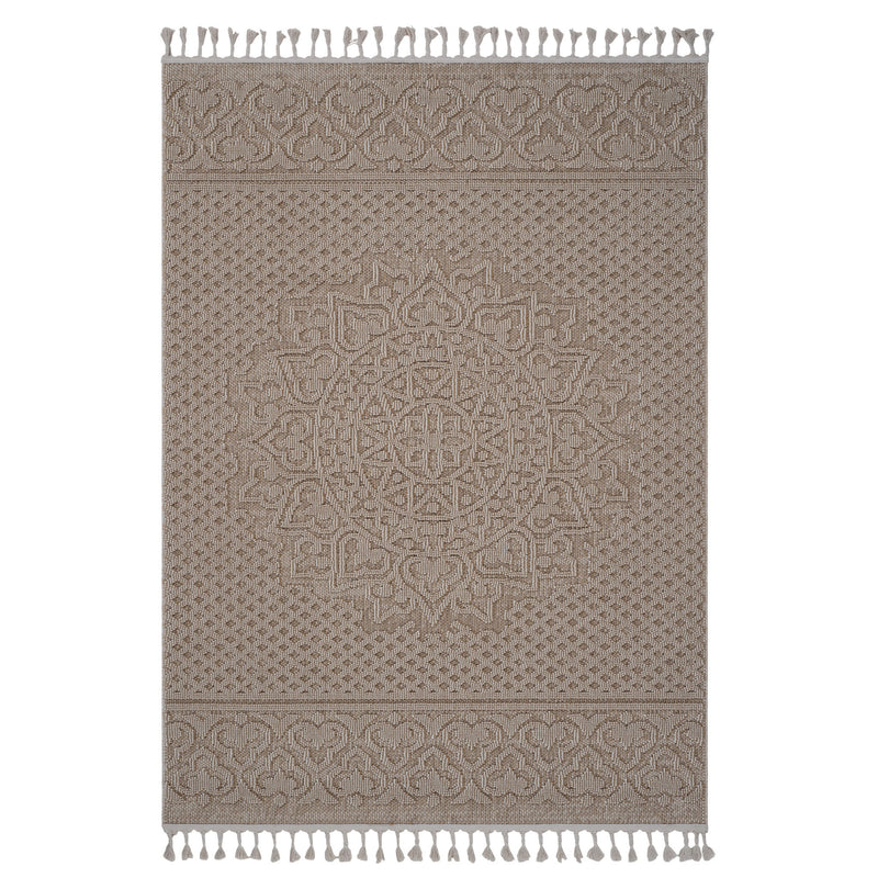 Guros - 8' X 10' Medallion Indoor / Outdoor Area Rug - Beige - R&R Furniture Gallery (Fountain Valley, CA)