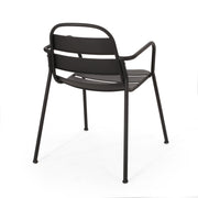 Noble House Terra Nova Bistro Set in matte black, includes two chairs and a round table, perfect for outdoor dining.