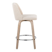 Toriano - Contemporary Fixed Height Counter Stool With Swivel & Round Footrest Modern Design (Set of 2) - R&R Furniture Gallery (Fountain Valley, CA)