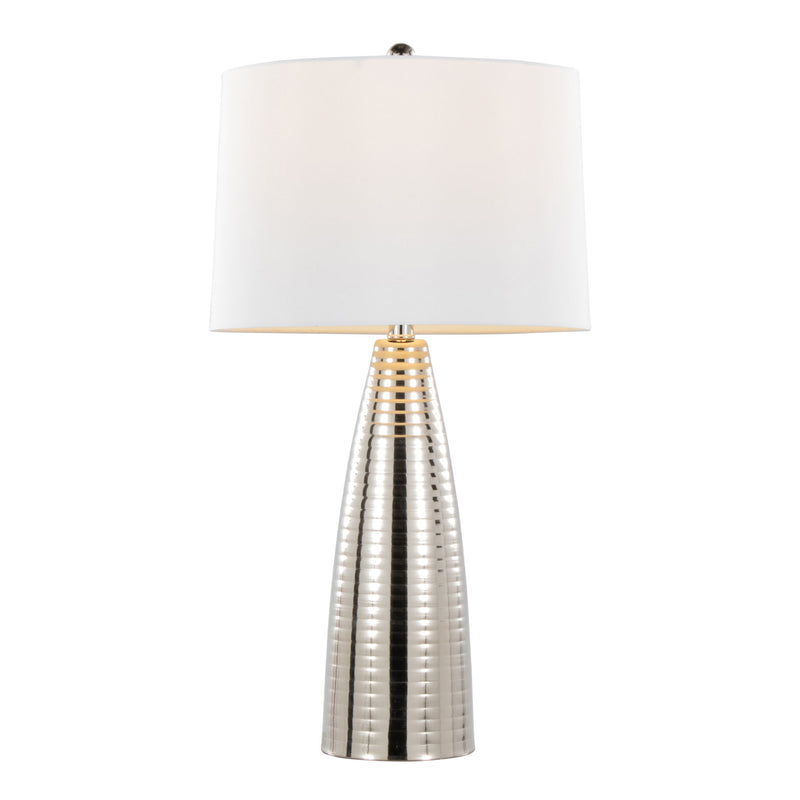 Lumi Source Maya contemporary table lamp set of 2 with sleek modern design and neutral finishes on a wooden surface.