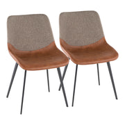 Set of two Lumi Source Outlaw industrial two-tone chairs with metal frames and wooden seats, modern and stylish for dining or office use.