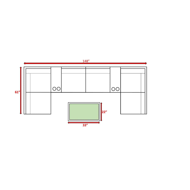 Comfortable Modern Patio Rattan Sectional Set With Cushions - R&R Furniture Gallery (Fountain Valley, CA)