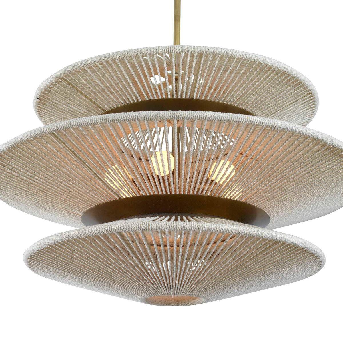 String Trio - 6 Light Pendant - Brass / White