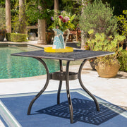 Enchantia - Outdoor Square Dining Table With Weave Tabletop And Flared Legs - Copper - R&R Furniture Gallery (Fountain Valley, CA)