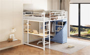 Loft Bed With Desk, Shelves, Power Outlet, LED Light And Wardrobe - R&R Furniture Gallery (Fountain Valley, CA)