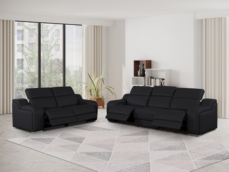 1116 - 5-Piece Modular Power Reclining Sofa And Loveseat Set In With 4 Power Recliners & Power Headrests