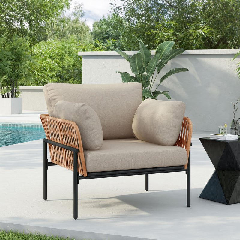 Rope Lounge Chair With Cushions For Modern Spaces - R&R Furniture Gallery (Fountain Valley, CA)