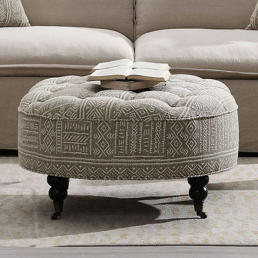 Upendo - Ottoman With Caster - Pattern Fabric - R&R Furniture Gallery (Fountain Valley, CA)