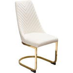 Vogue Set of (2) Dining Chairs in Cream Velvet with Polished Gold Metal Base