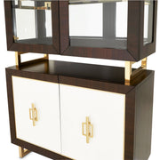 Belmont Place - Display Cabinet - White / Dark Brown - R&R Furniture Gallery (Fountain Valley, CA)