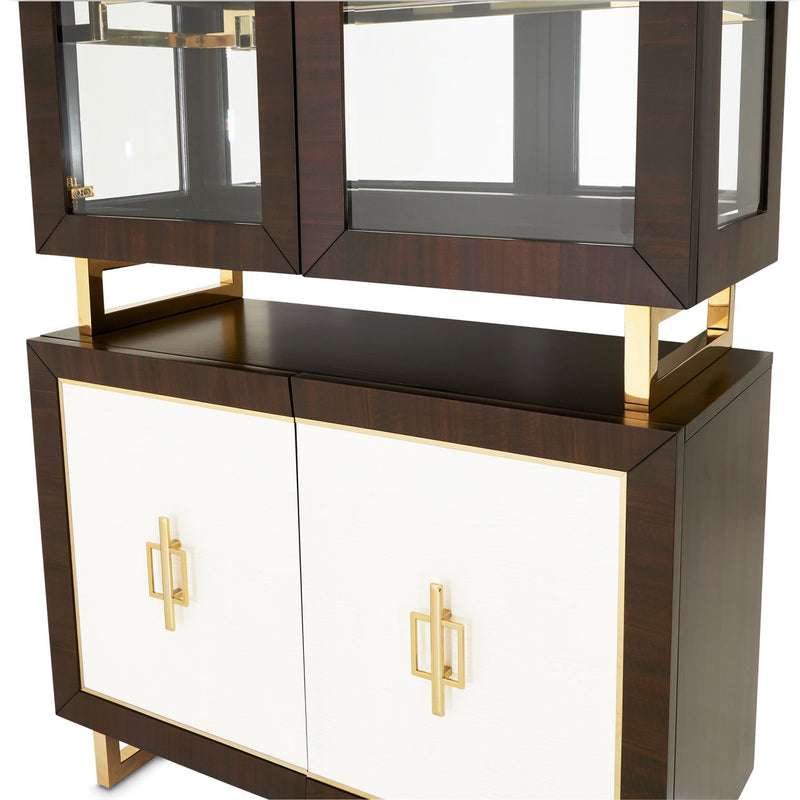 Belmont Place - Display Cabinet - White / Dark Brown - R&R Furniture Gallery (Fountain Valley, CA)