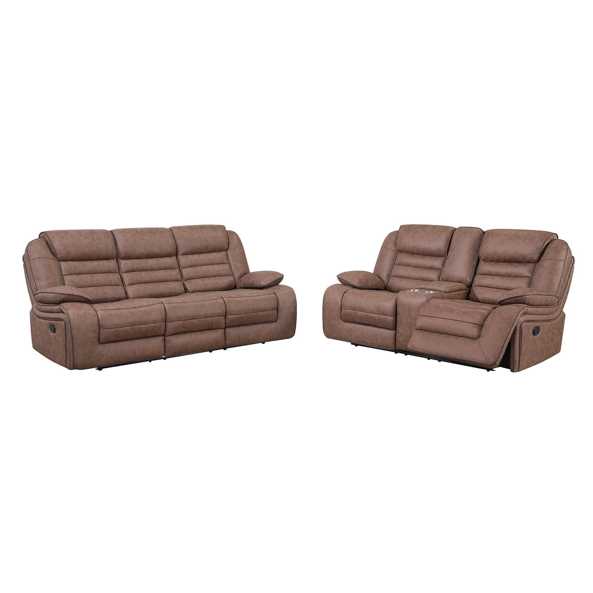 Lucius - Reclining Sofa With Manual Recline - Brown