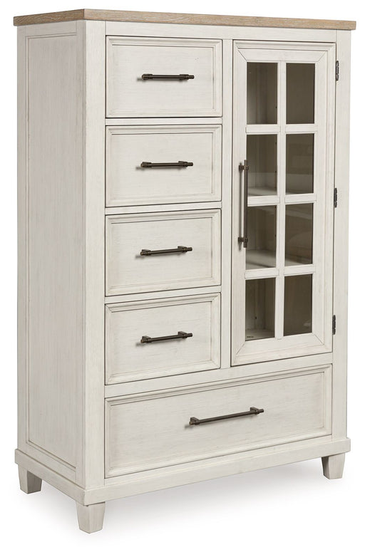 Shaybrock - Door Chest - Antique White / Brown - R&R Furniture Gallery (Fountain Valley, CA)