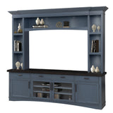 Americana Modern - TV Console with Hutch and LED Lights - R&R Furniture Gallery (Fountain Valley, CA)