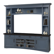 Americana Modern - TV Console with Hutch and LED Lights - R&R Furniture Gallery (Fountain Valley, CA)