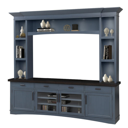 Americana Modern - TV Console with Hutch and LED Lights - R&R Furniture Gallery (Fountain Valley, CA)