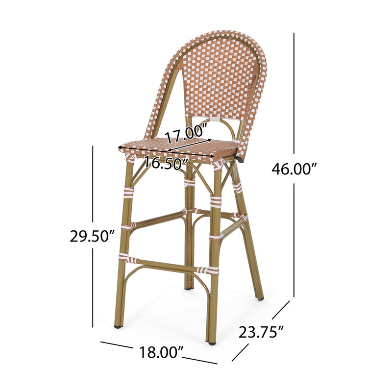 Outdoor Pe Rattan French Barstool Set - R&R Furniture Gallery (Fountain Valley, CA)