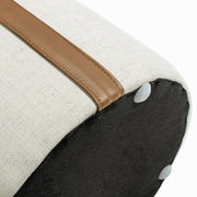 Brandy - Round Upholstered Storage Ottoman With Accent - R&R Furniture Gallery (Fountain Valley, CA)