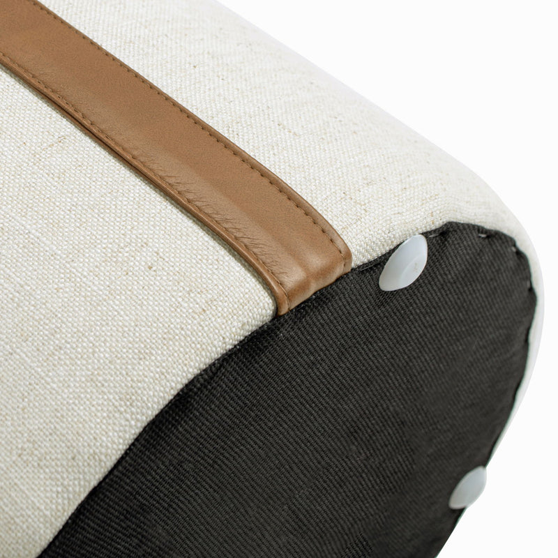Brandy - Round Upholstered Storage Ottoman With Accent - R&R Furniture Gallery (Fountain Valley, CA)