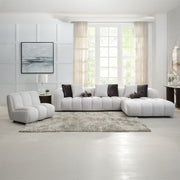 Manilla - Sectional Sofa With 8 Pillows - Ivory White Linen - R&R Furniture Gallery (Fountain Valley, CA)