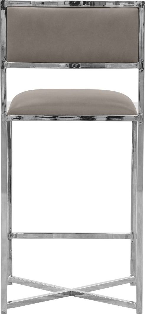 Amalfi X-Base Counter Stool in Taupe Leather