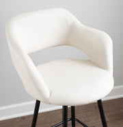 Pair of Lumi Source Margarite contemporary barstools with sleek design, set of 2, featuring modern metal frames and cushioned seats.