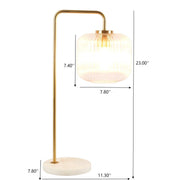 Haven - Clear Table Lamp, Button Control - Gold / White / White Marble - R&R Furniture Gallery (Fountain Valley, CA)
