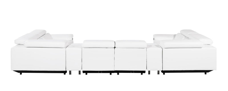 1246 - 8-Piece U-Shaped Modular Power Reclining Sectional With 2 Power Recliners And Power Headrests