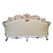 Vendome - Sofa With 5 Pillows - Champagne Synthetic Leather & Antique Pearl - R&R Furniture Gallery (Fountain Valley, CA)