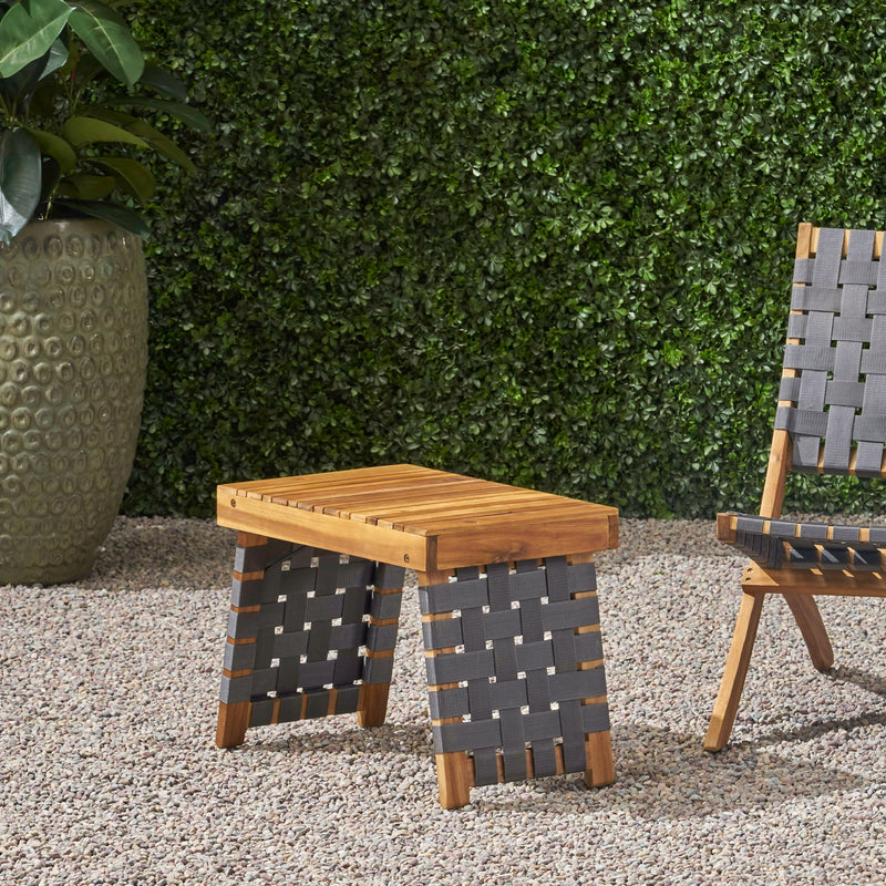 Outdoor Wooden Foldable Side Table - Teak - R&R Furniture Gallery (Fountain Valley, CA)