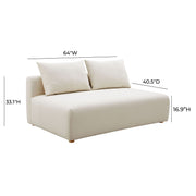 Hangover - Linen Modular Loveseat - Cream - R&R Furniture Gallery (Fountain Valley, CA)