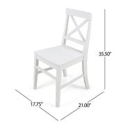 Set of 2 Noble House Plethora dining chairs with X-shaped back design, featuring wooden frames and cushioned seats.
