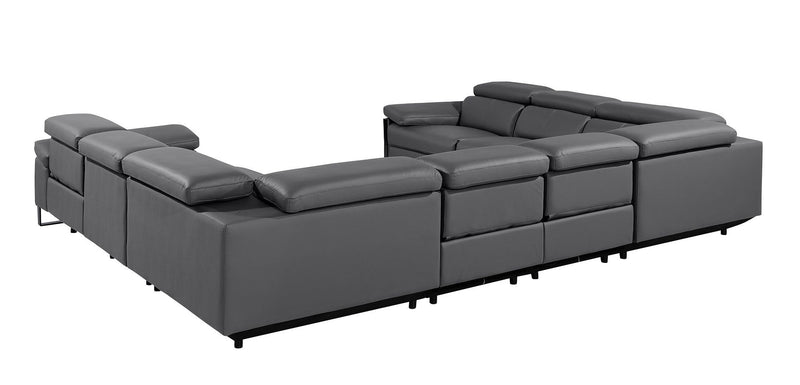 1246 - 8-Piece U-Shaped Modular Power Reclining Sectional With 4 Power Recliners And Power Headrests