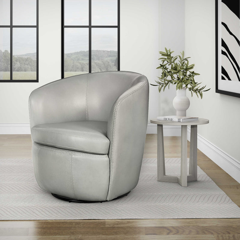 Barolo - 100% Italian Leather Swivel Club Chair (Set of 2) - R&R Furniture Gallery (Fountain Valley, CA)